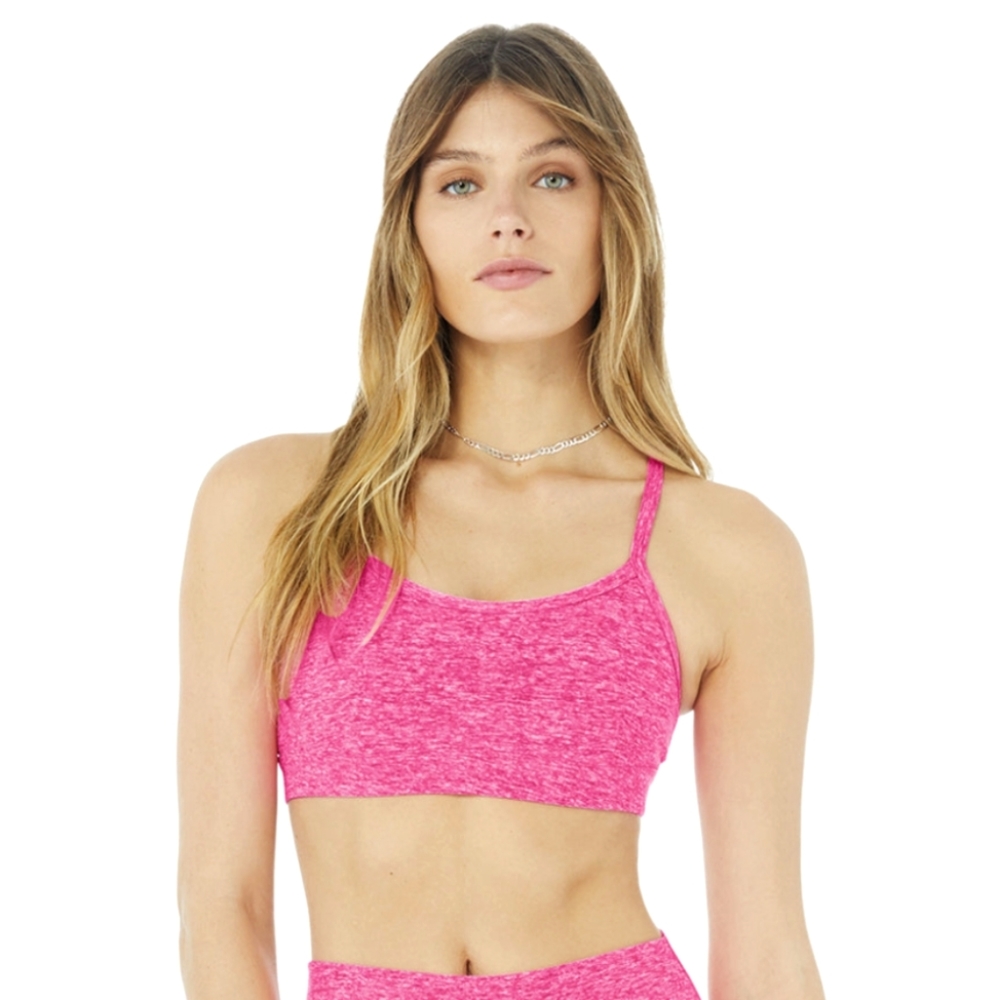 Alo yoga neon pink heather alosoft gratitude bra S